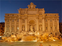 trevi fountain at night